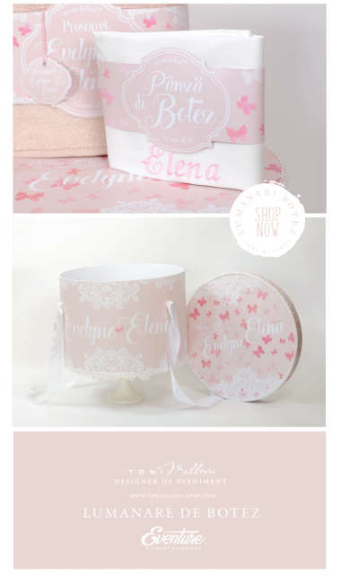 Trusou de botez  pentru fete cu fluturi si flori, Like a butterfly 8